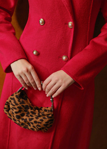 Красное демисезонное Пальто двубортное SHEIN