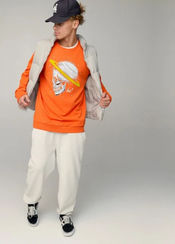 Оранжевый свитшот мужской oversize /no flis/ YAPPI (252259236)