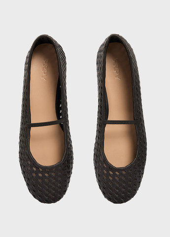 Женские балетки PRPY | чёрные однотонные плетение натуральная кожа (332364810)