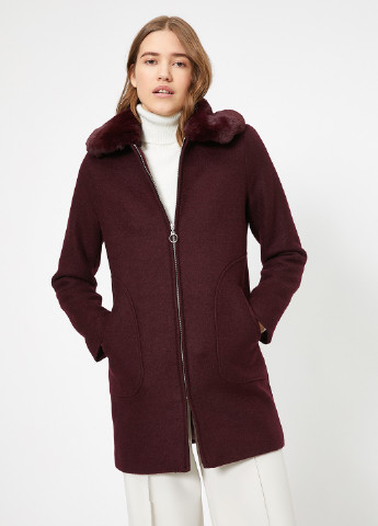 Темно-бордовое зимнее Пальто однобортное KOTON