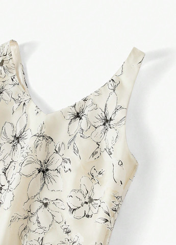 Кремова кежуал сукня силуетна SHEIN з квітковим принтом