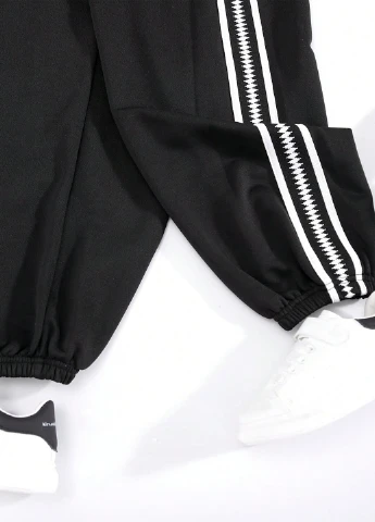 Черные кэжуал, спортивные демисезонные брюки джоггеры SHEIN