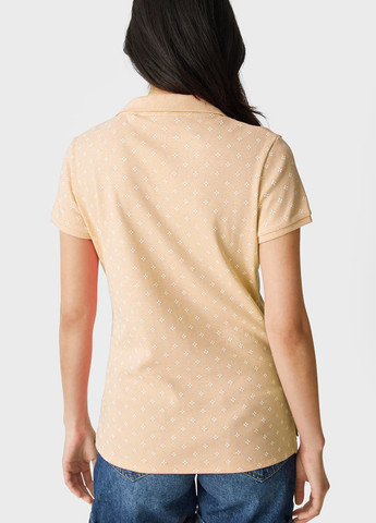 Бежевая женская футболка-поло C&A с цветочным принтом