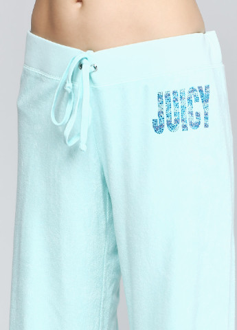 Бирюзовые спортивные демисезонные прямые брюки Juicy Couture