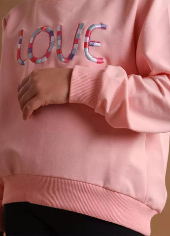 BBL свитшот однотонный розовый кэжуал трикотаж, хлопок