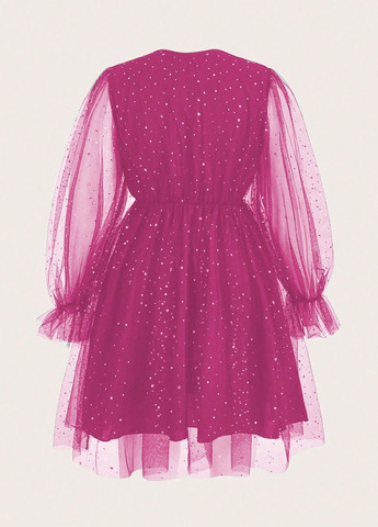 Фуксинова (кольору Фукія) вечірня, святковий сукня з пишною спідницею SHEIN однотонна