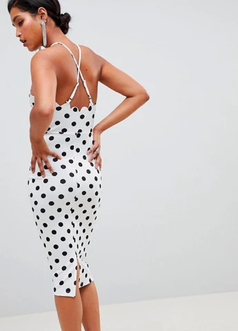 Білий кежуал сукня Asos в горошок