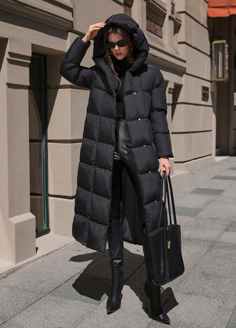 Черная зимняя куртка куртка-пальто SHEIN