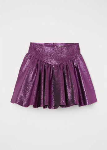 Фиолетовая кэжуал однотонная юбка H&M пышная, клешированная