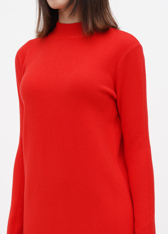 Красное кэжуал платье платье-свитер LF Women однотонное