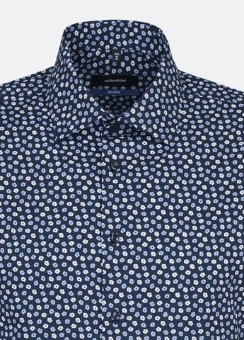 Темно-синяя кэжуал рубашка с цветами Seidensticker
