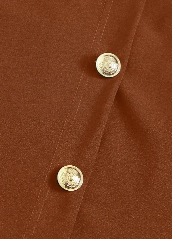 Коричневая кэжуал однотонная юбка SHEIN на запах