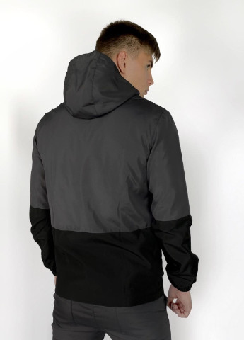 Комбинированная демисезонная куртка softshell light серо-черная Intruder