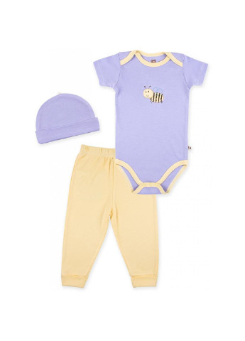 Жовтий демісезонний набір дитячого одягу із бамбука фіолетовий для дівчаток (68360.0-3.v) Luvable Friends
