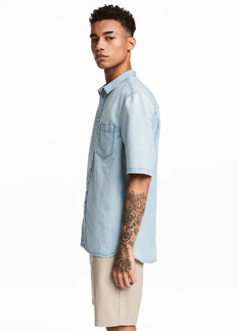 Голубой джинсовая рубашка H&M