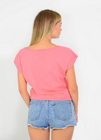 Персиковая всесезон футболка женская летняя с рисунком NEL