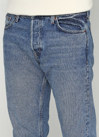 Голубые демисезонные прямые джинсы MTWTFSS Weekday