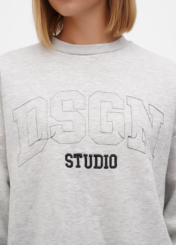 Сірий світшот Boohoo меланж вишивка (302448542)