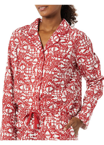 Червона всесезон піжама (сорочка, шорти) сорочка + шорти Amazon Essentials