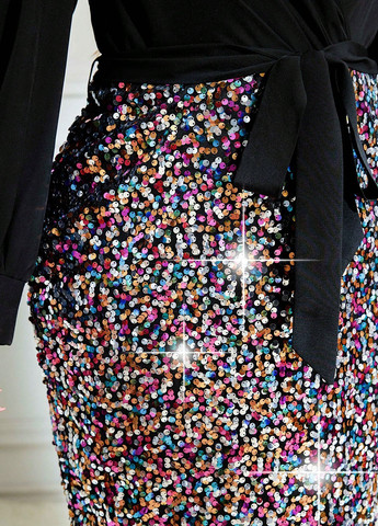 Комбинированное коктейльное платье на запах SHEIN однотонное