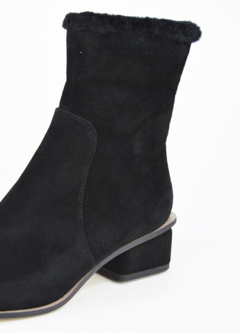 Зимние ботинки замшевые черные Berkonty без декора из натуральной замши