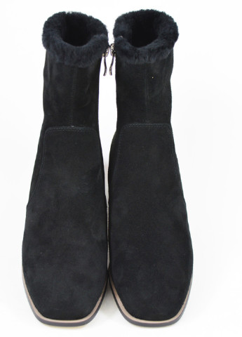 Зимние ботинки замшевые черные Berkonty без декора из натуральной замши