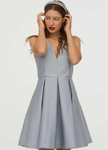 Сіра кежуал сукня кльош H&M однотонна