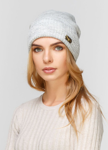Тепла зимова вовняна жіноча шапка з відворотом на флісовій підкладці 550404 DeMari 77 ненси (237903975)