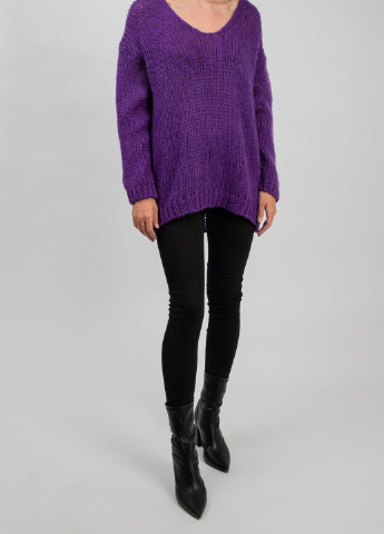 Фиолетовый демисезонный фиолетовый вязаный свитер Le Streghe