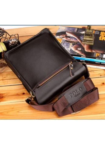 Мужская коричневая сумка через плечо из PU-кожи Polo (252255257)
