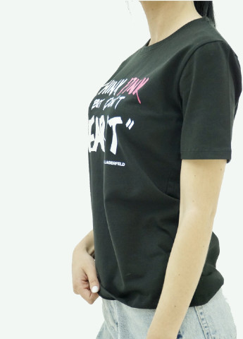 Черная летняя футболка женская Karl Lagerfeld