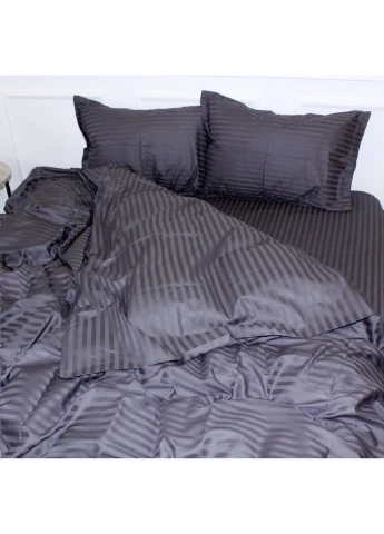 Постільна білизна Satin Stripe 30-0012 Dark Gray 200х220 (2200005251980) Mirson (254075484)