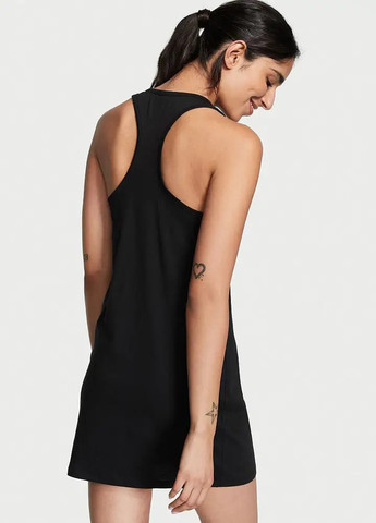 Черное домашнее платье платье-майка Victoria's Secret однотонное