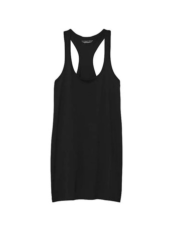 Черное домашнее платье платье-майка Victoria's Secret однотонное