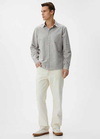 Коричневая кэжуал рубашка перец с солью KOTON