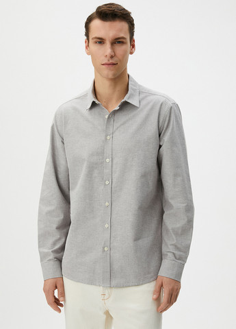 Коричневая кэжуал рубашка перец с солью KOTON