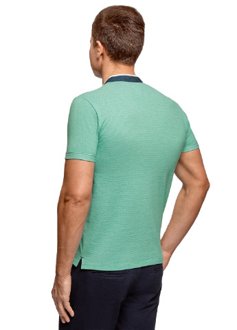 Зеленая футболка-поло для мужчин Oodji меланжевая