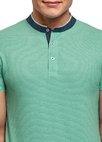 Зеленая футболка-поло для мужчин Oodji меланжевая
