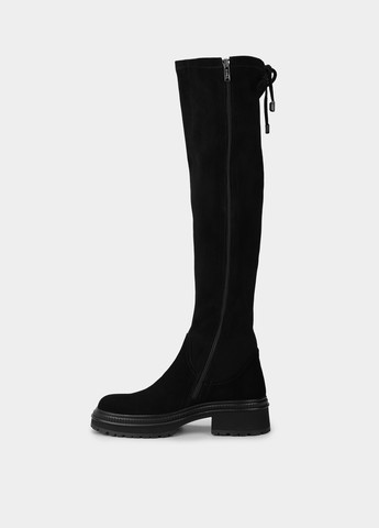 Осенние ботфорты Braska завязки из натуральной замши, тканевые