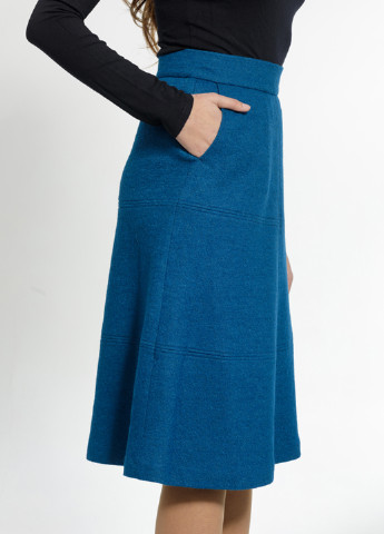 Синяя кэжуал однотонная юбка Petro Soroka миди
