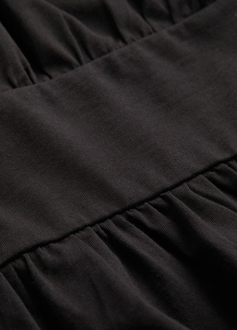 Черное кэжуал платье платье-футболка H&M однотонное