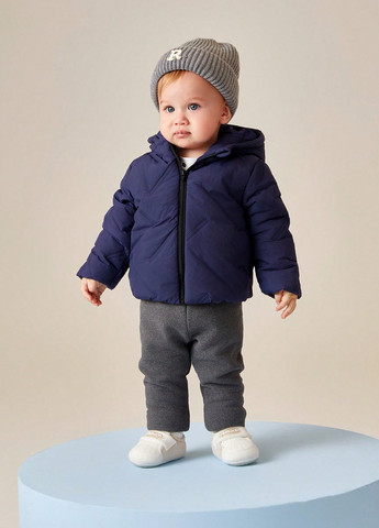 Темно-синяя демисезонная куртка SHEIN