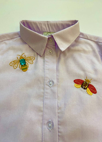 Сиреневая однотонная блузка Sasha демисезонная