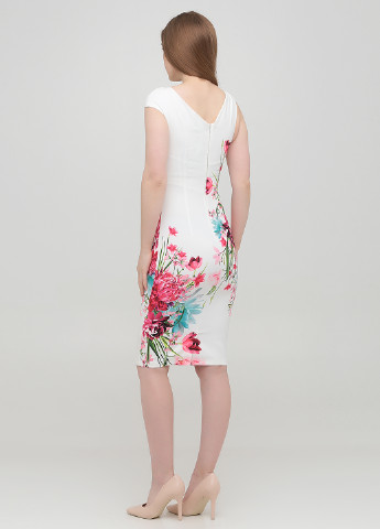 Белое кэжуал платье футляр Lipsy с цветочным принтом