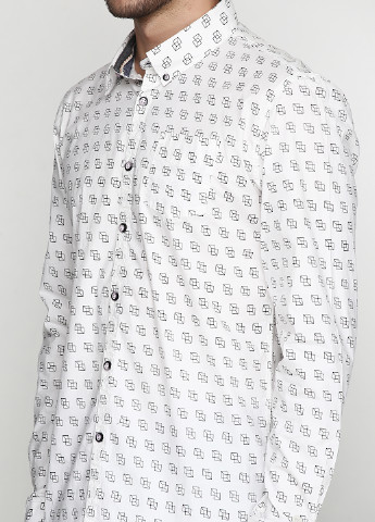 Белая кэжуал рубашка Noize с длинным рукавом