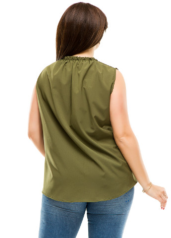 Оливково-зелена літня блуза Lady Style