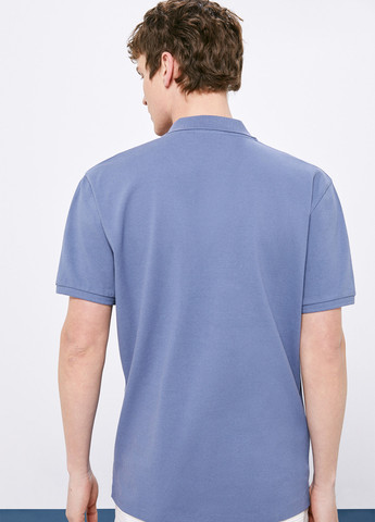 Светло-синяя футболка-поло для мужчин Springfield однотонная