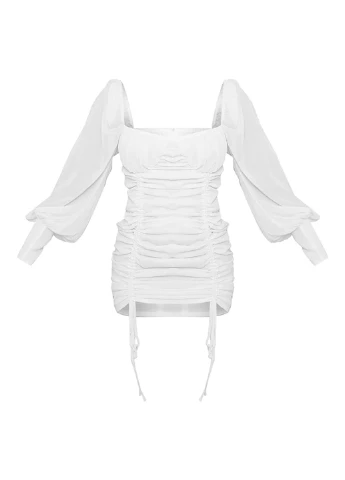 Білий кежуал сукня PrettyLittleThing однотонна