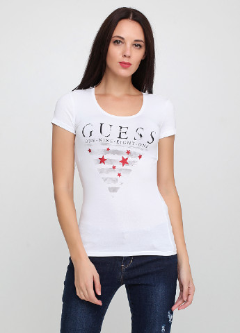 Біла літня футболка Guess