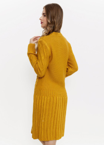 Горчичное кэжуал платье платье-свитер Ager однотонное